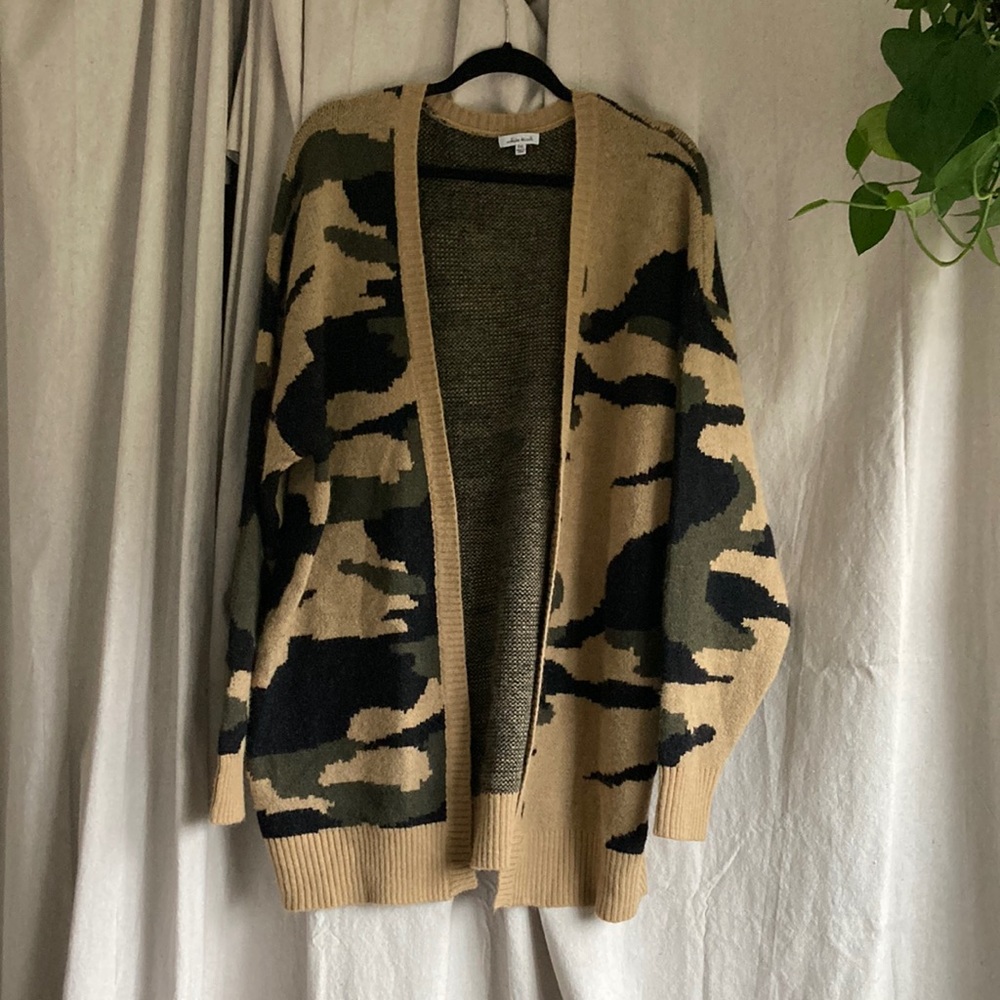 White Birch 2XL Woman’s Camo Open Front Cardigan